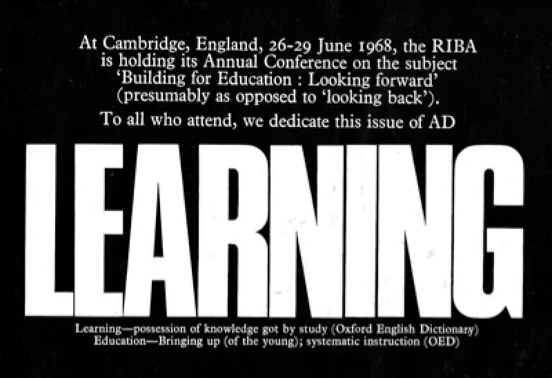 Learning heading and notice of the RIBA conference
